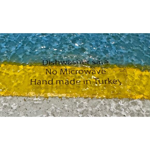 New Handcrafted Fused Art Glass Plate With Fish Pattern Dish, Ocean, Coastal - Picture 3 of 3